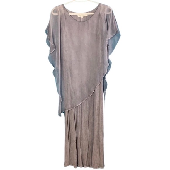 Smoky Blue summer dress (S) - Picture 1 of 5